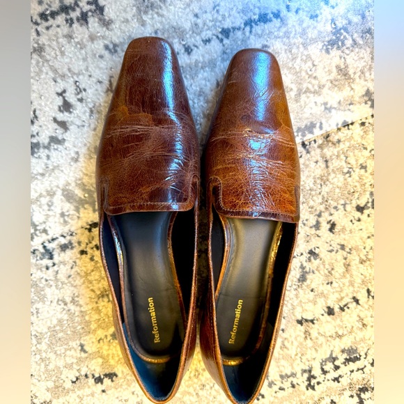 NIB Reformation "Tristan" Loafer in Chocolate Brown SZ 7.5 - Picture 6 of 8